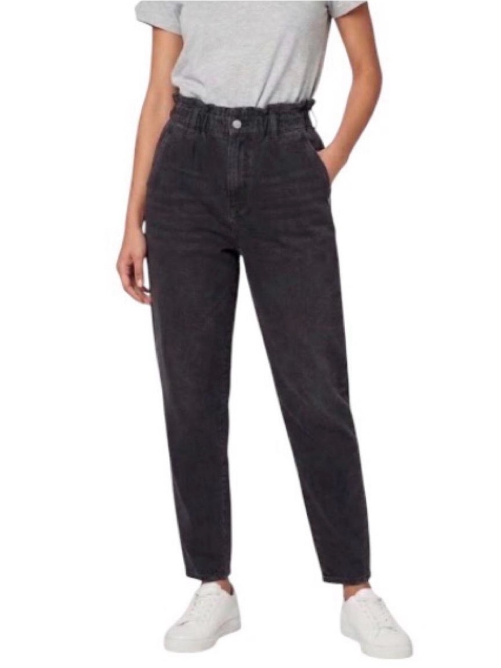 Zara Paperbag Barrel Leg Jeans